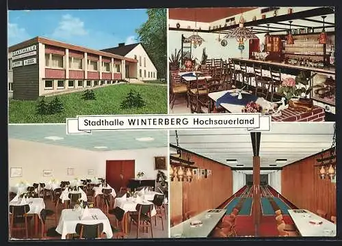 AK Winterberg /Sauerland, Gaststätte Stadthalle E. u. F. Ross, mit Kegelbahn