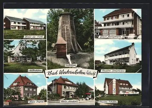 AK Bad Westernkotten /Westf., Mütterheim, Sollturm, Pensionen