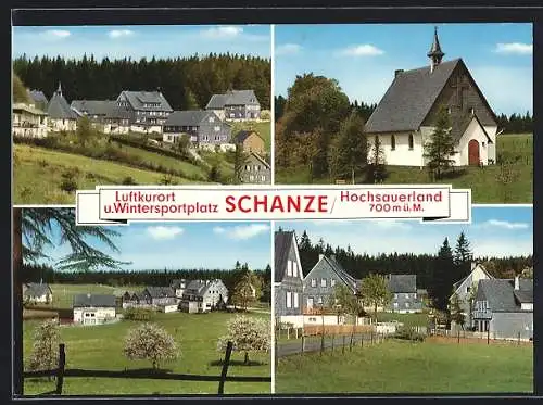 AK Schanze, Ortsansicht, Kirche