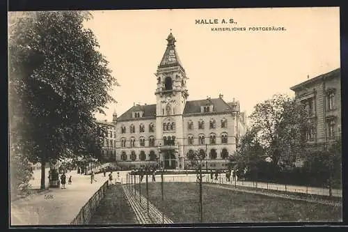 AK Halle a. S., Kaiserl. Postgebäude