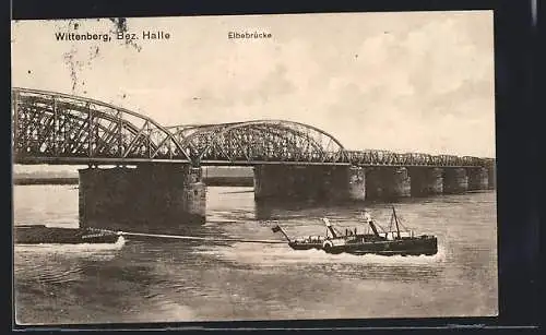 AK Wittenberg /Halle, Die Elbebrücke