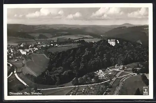 AK Bärenstein / Dresden, Totalansicht, Fliegerfoto