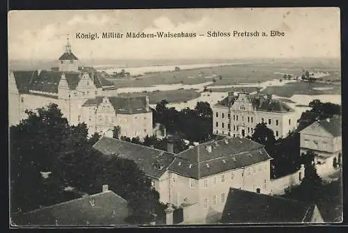 AK Pretzsch /Elbe, Kgl. Militär Mädchen-Waisenhaus, Schloss Pretzsch