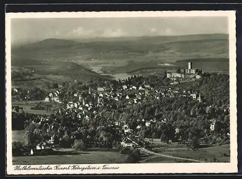AK Königstein i. Taunus, Ortsansicht mit Burg und Umgebung