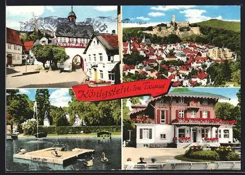 AK Königstein im Taunus, Kurhaus, Gasthof Ketsstuben und die Burg
