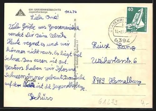 AK Grävenwiesbach /Ts., Jugendherberge am Waldrand