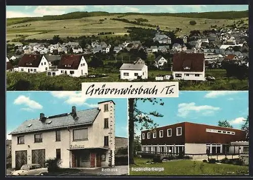 AK Grävenwiesbach /Ts., Rathaus und Jugendherberge