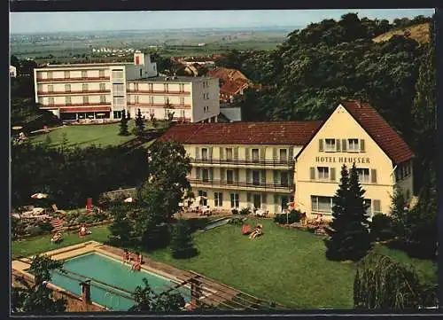 AK Bad Dürkheim, Garten-Hotel Heusser mit Garten und Schwimmbecken