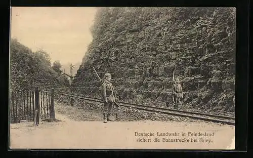 AK Deutsche Landwehr in Frankreich sichert Bahnstrecke bei Briey