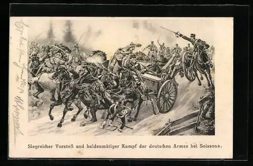 Künstler-AK Deutsche Kavallerie bei Prevez 1914