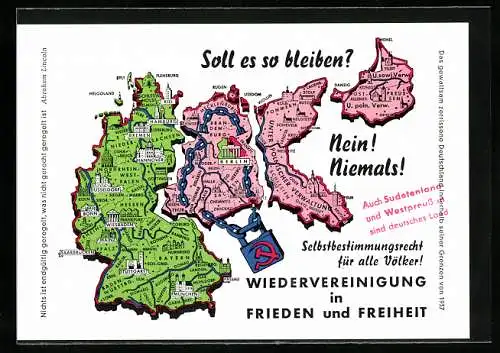 AK Deutsche Einheit e. V., Wiedervereinigung in Frieden und Freiheit, Grenzen von 1937
