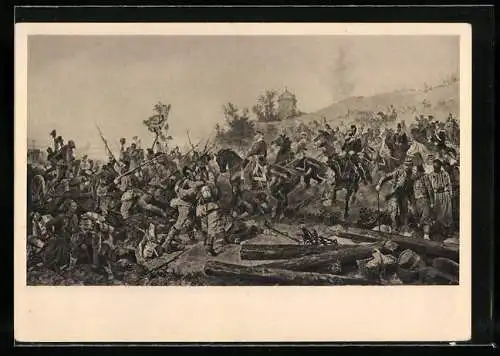 AK Ankunft der Bayern vor Paris 1870 unter General von Hartmann, Bleibtreu