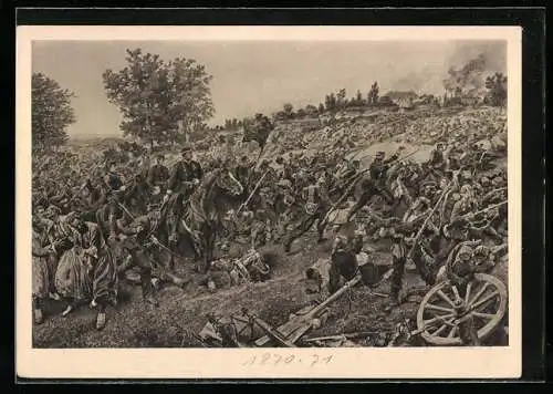 AK Schlussepisode aus der Schlacht von Wörth, 6.8.1870