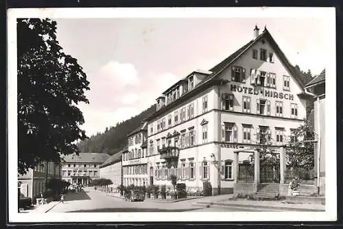 AK Bad Teinach /Schwarzwald, Hotel Hirsch mit Strasse