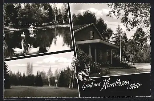 AK Huntlosen /Oldb., Bundeswehrverwaltungsschule II, Teichpartie
