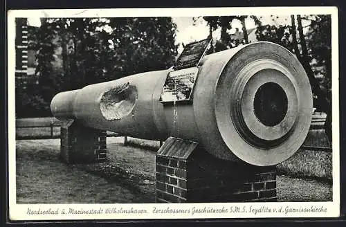 AK Wilhelmshaven, Zerschössenes Geschützrohr der SMS Seydlitz