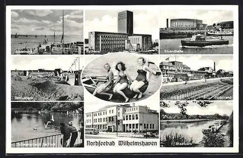 AK Wilhelmshaven, Rathaus, Strandhalle, Stadttheater