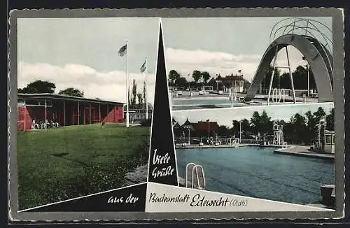 AK Edewecht /Oldb., Becken in der Badeanstalt