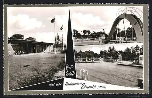 AK Edewecht /Oldb., Badegäste in der Badeanstalt