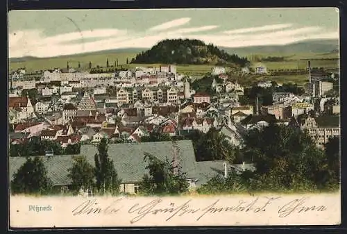 AK Pössneck, Blick über die Dächer