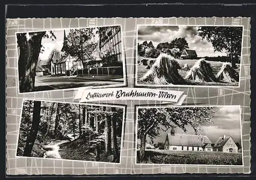 AK Bruchhausen-Vilsen, Waldbach, Ortspartie und Kirche