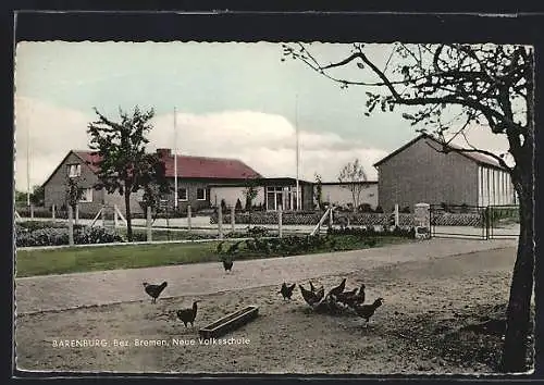 AK Barenburg /Bremen, Partie an der neuen Volksschule