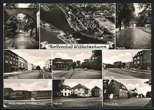 AK Wilhelmshaven, Kurpark, Göker-Str., Virchow-Str. und Schule Heppens