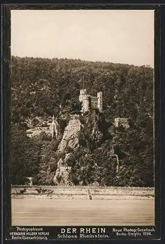 Foto-AK NPG Nr. 584: Rheinstein, Blick auf das Schloss am Rhein