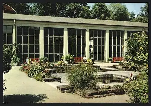 AK Bad Brückenau, Wandelhalle mit Garten