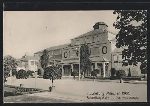 AK München, Ausstellung 1908, Ausstellungshalle III