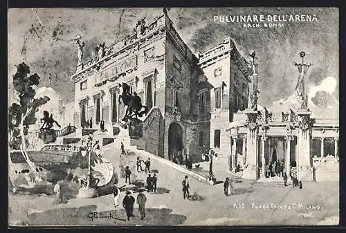 Künstler-AK Milano, Esposizione 1906, Pulvinare dell`Arena
