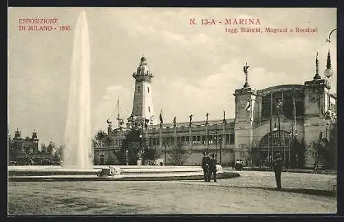 AK Milano, Esposizione di Milano 1906, Marina, Ausstellung