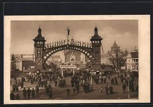 AK Prag, Herbstmesse 1922, Blick auf das Festgelände