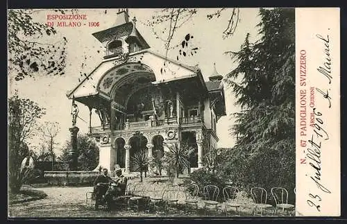 AK Milano, Esposizione 1906, Padiglione Svizzero