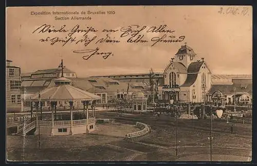 AK Bruxelles, Exposition Internationale 1910, Section Allemande