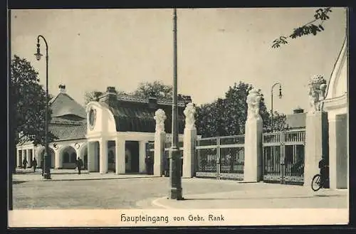 AK München, Bayerische Gewerbeschau 1912, Haupteingang von Gebr. Rank
