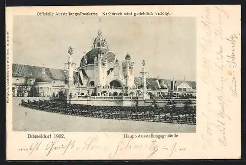 AK Düsseldorf, Industrie- & Gewerbe-Ausstellung 1902, Haupt-Ausstellungsgebäude