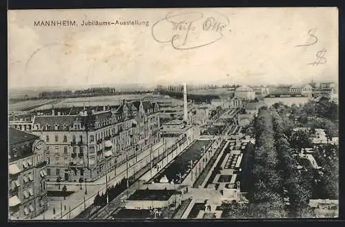 AK Mannheim, Jubiläums-Ausstellung 1907, Ortsansicht aus der Vogelschau