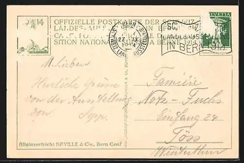 AK Bern, Landes-Ausstellung 1914, Milchwirtschaft