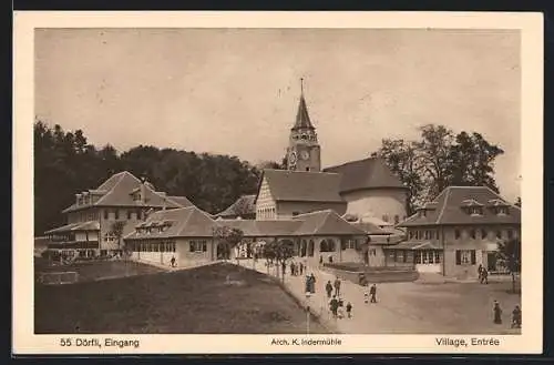AK Bern, Landes-Ausstellung 1914, Dörfli, Eingang