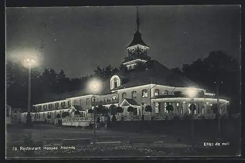 AK Bern, Schweiz. Landesausstellung 1914, Restaurant Hospes am Abend