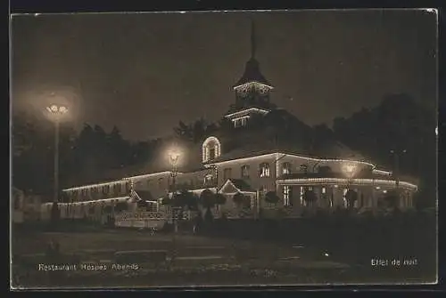 AK Bern, Schweiz. Landesausstellung 1914, Restaurant Hospes bei Nacht