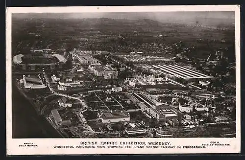 AK London-Wembley, British Empire Exhibition, The Grand Scenic Railway in Foreground, Ausstellung