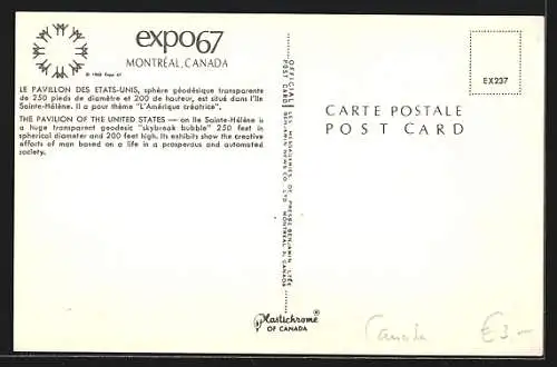 AK Montreal, expo67, Pavillon of the United States