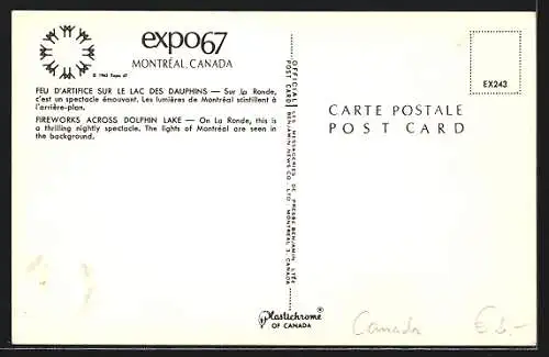 AK Montréal, Expo 1967, Fireworks across Dolphin Lake