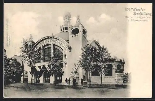 AK Düsseldorf, Düsseldorfer-Ausstellung, Blick auf Hörder Bergwerks-und Hüttenverein
