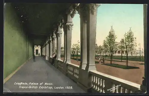 AK London, Franco-British Exhibition 1908, Colonnade Palace of Music