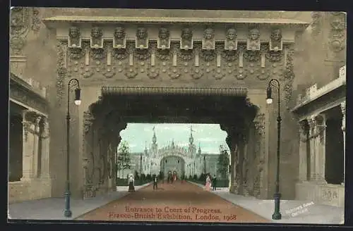 AK London, Franco-British Exhibition 1908, Entrance to Court of Progress