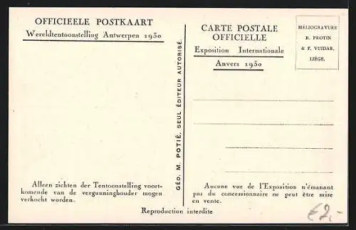 AK Antwerpen, Exposition Internationale 1930, Pavillon Francais