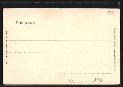 AK Düsseldorf, Gewerbe- u. Industrie-Ausstellung 1902, Suldenthal und Zillertal mit Tiroler Dorf, Vignette & Stempel